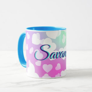 Pastel Falling Hearts Personalized    Mug