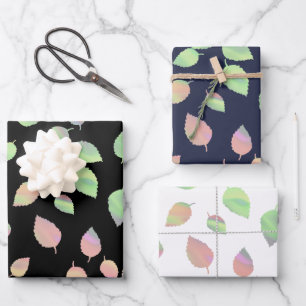 Pastel Falling Leaves Wrapping Paper Sheet