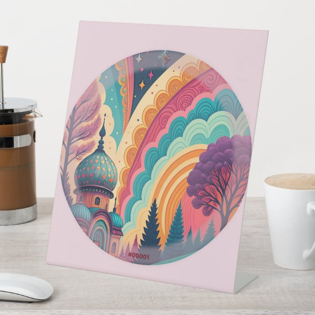 Pastel Fantasy Dome Pedestal Sign – Customizable (In SItu)