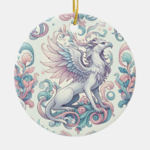Pastel Fantasy Griffin Ceramic Ornament