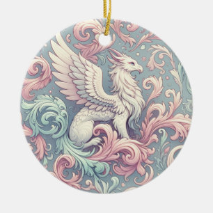 Pastel Fantasy Griffin Ceramic Ornament