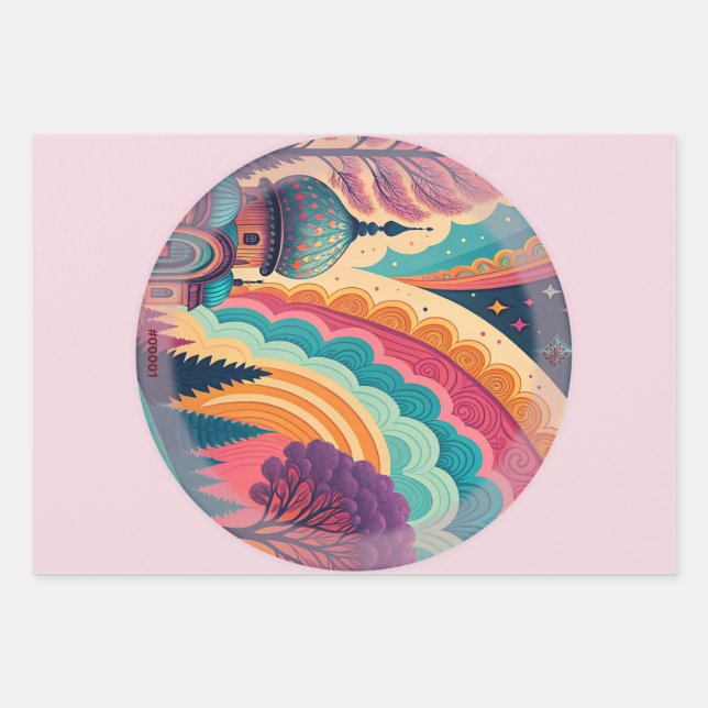 Pastel Fantasy Wrapping Paper Set – Customizable (Front)