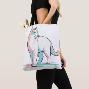Pastel Feline Flair  Tote Bag