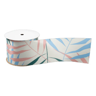 Pastel Fern Pattern Satin Ribbon