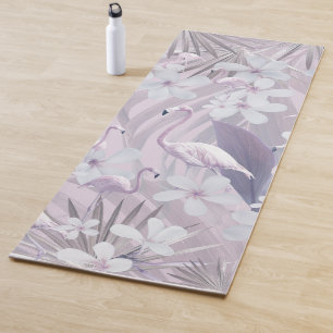Pastel Flamingo Jungle Love 4 #art #tropical Yoga Mat