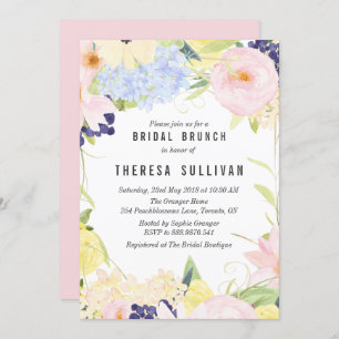 Pastel Fleurs de printemps Invitation Brunch nupti