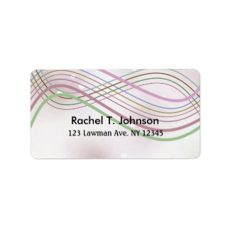 Pastel Floating Ribbon Stripes Label