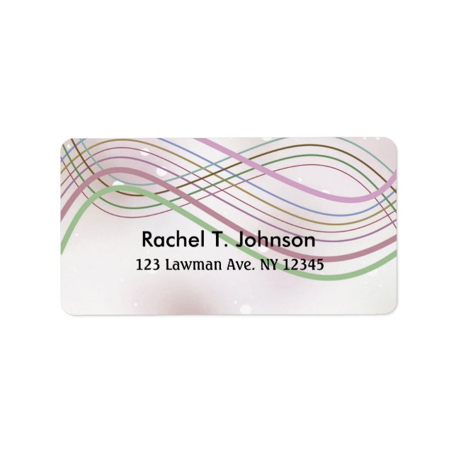 Pastel Floating Ribbon Stripes Label (Front)