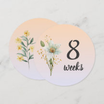 Pastel Floral 8-9 Weeks Pregnancy Milestone Card