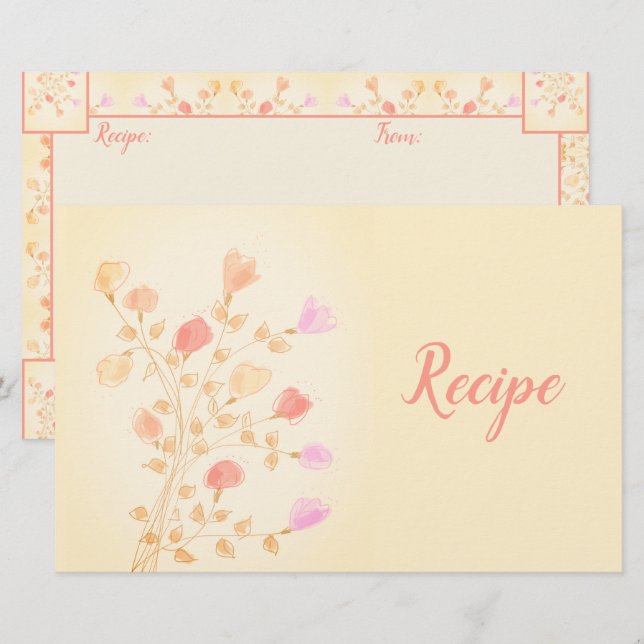 Pastel Floral Accented Stationery (Front/Back)