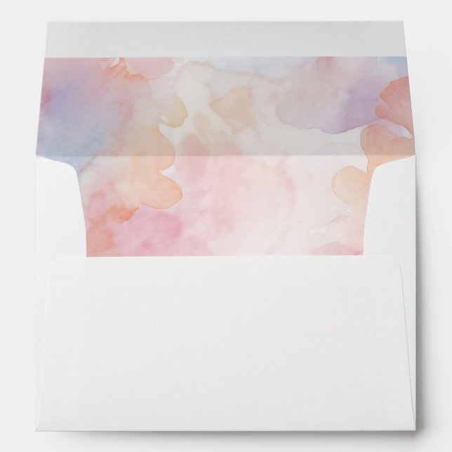 Pastel Floral Aquarelle Élégante enveloppe de mari (Dos (Bas))