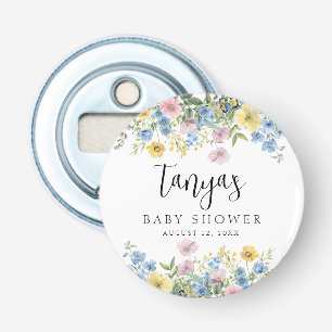 Pastel Floral Baby in Bloom Baby Shower Bottle Opener