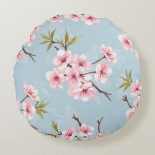 Pastel Floral Bedding Round Pillow