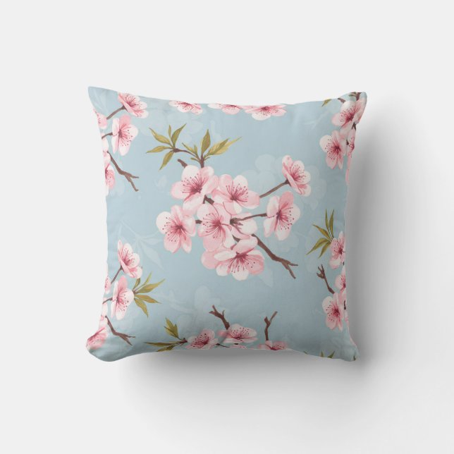 Pastel Floral Bedding Throw Pillow (Front)