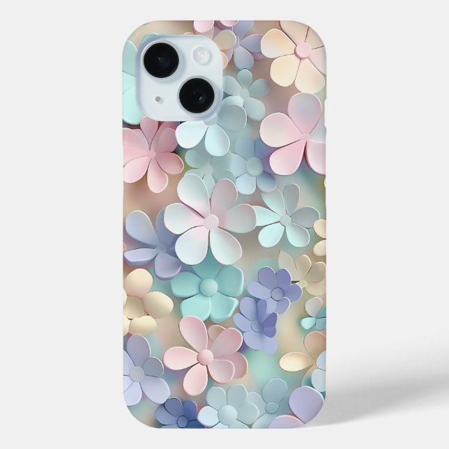 Pastel Floral Blossom 3D Phone Case (Back)