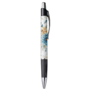 Pastel Floral Blue Yellow Home Office Writing  Pen