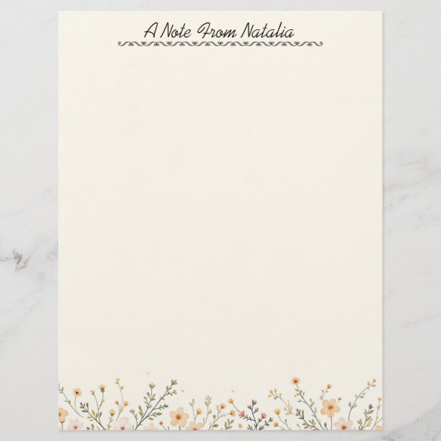 Pastel Floral Border Letterhead (Front)