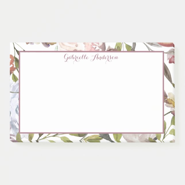 Pastel Floral Botanical Post-it Notes (Front)