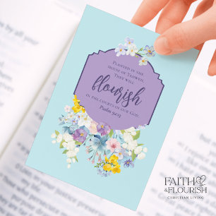 Pastel Floral Bouquet Bookmark Scripture Bible Advice Card