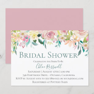 Pastel Floral Bouquet Bridal Shower Invitation