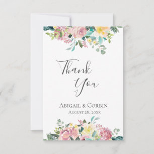 Pastel Floral Bouquet Thank You Card