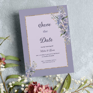 Pastel floral bouquet watercolor Save the Date  Invitation