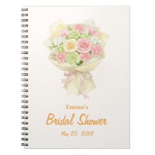 Pastel Floral Bridal Shower bouquet wedding  Notebook