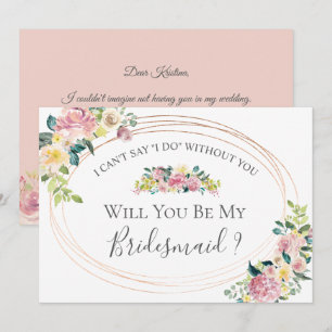 Pastel Floral Bridesmaid Proposal Invitation