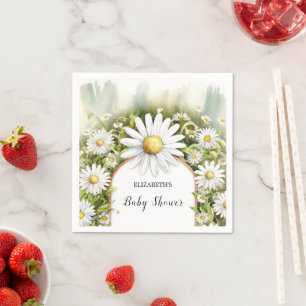 Pastel Floral Daisy Baby Shower Napkin