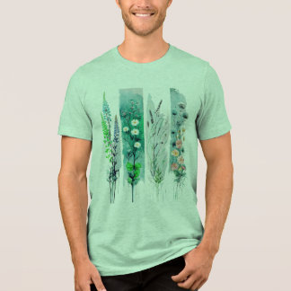 pastel floral design in brush stroke Tri-Blend shirt
