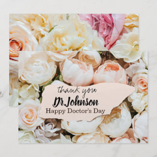 Pastel Floral Doctors Day  Thank You Card