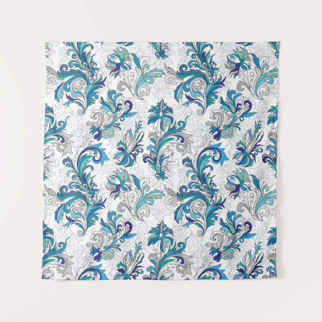 Pastel Floral Doodle Vintage Pattern. Tapestry (Front)