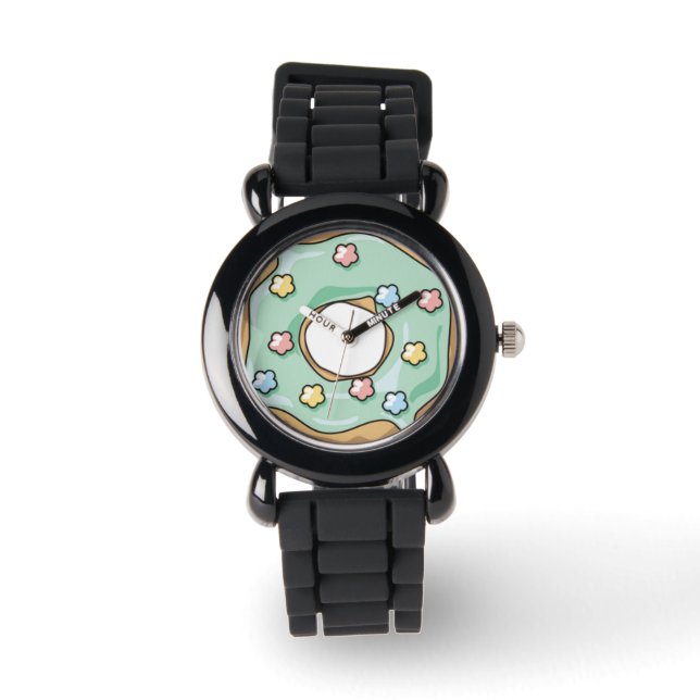 Pastel Floral Doughnut Watch (Front)