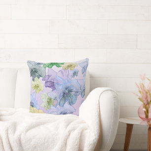 Pastel Floral Dream, Pretty Pansies, Throw Pillow