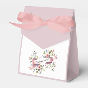 Pastel Floral Easter Design with Pink Ribbon  Favor Box
