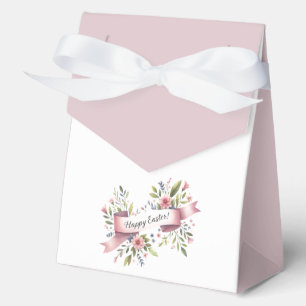 Pastel Floral Easter Design with Pink Ribbon  Favor Box