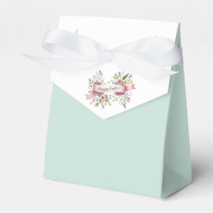 Pastel Floral Easter Design with White Ribbon  Favor Box