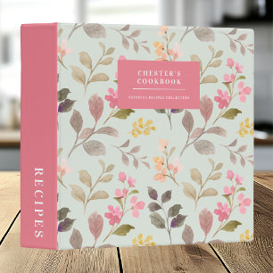 Pastel Floral Elegance Vintage Cookbook Recipes Binder