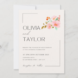 Pastel Floral Faire-part de mariage