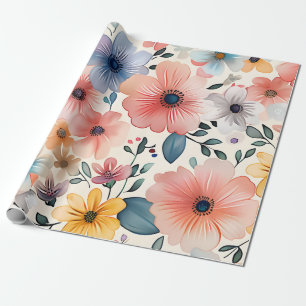 Pastel Floral Fantasy Wrapping Paper