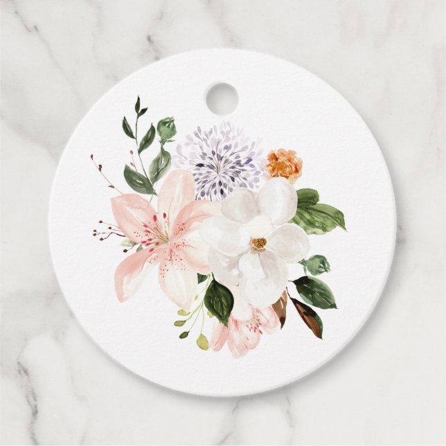 Pastel Floral Favour Tags (Front)