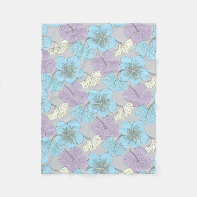 “Pastel Floral Fleece Blanket" (Front)