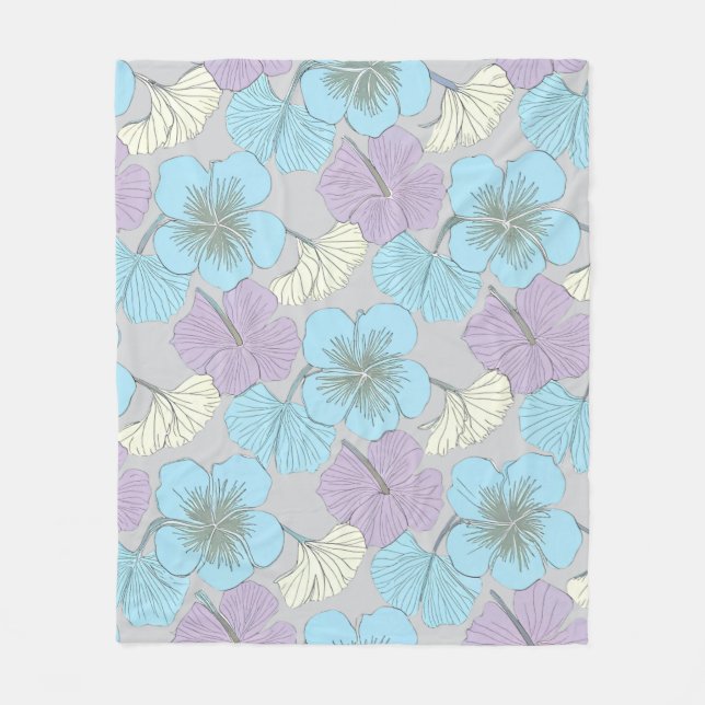 “Pastel Floral Fleece Blanket" Blanket (Front)