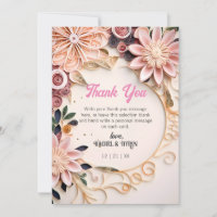 Pastel Floral Frame Wedding Customized Paper Quill