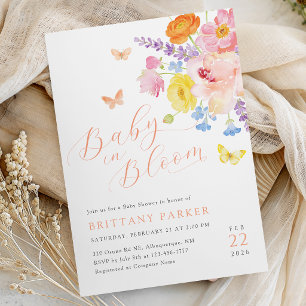 Pastel Floral Garden Baby Shower Invitation