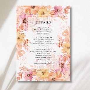 Pastel Floral Garden Botanical Wedding Details Enclosure Card