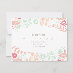 Pastel Floral Grace Wedding Reception Card