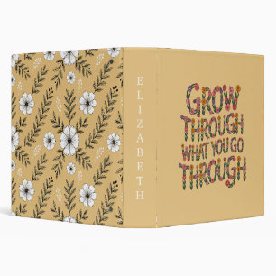 Pastel Floral Growth Mindset Teacher Student Binder