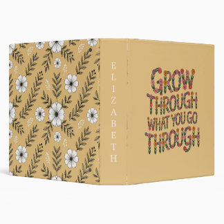 Pastel Floral Growth Mindset Teacher Student  Binder