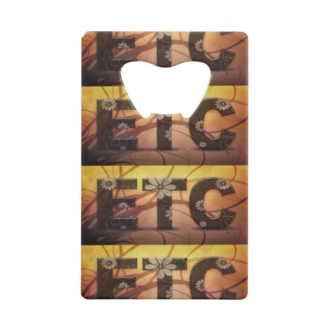 Pastel Floral Hippy ETC abstract Wallet Bottle Opener (Front)